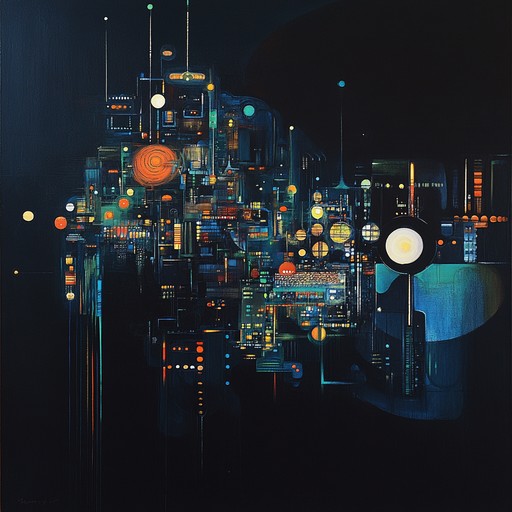 An eerie and brooding idm track with mechanical rhythms and ethereal synths, perfectly capturing the essence of a nocturnal urban landscape.