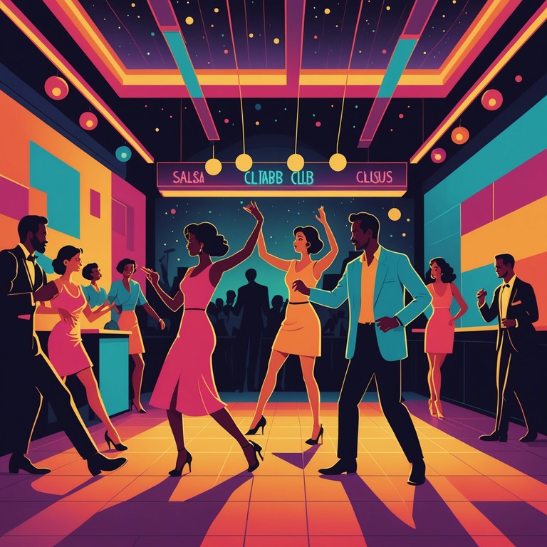 Capturing the essence of a lively salsa dance party, this track elevates the mood with its bold brass melodies and potent rhythms that resonate with the spirit of a festive evening.