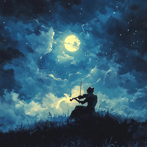 An evocative waltz piece featuring a haunting violin melody, evoking a sense of solitude and longing. The slow, sweeping movements of the violin are complemented by delicate piano accompaniment, creating an atmosphere of nostalgic reflection set to the wistful rhythm of a waltz. The piece captures the essence of a solitary midnight dance, drenched in memories and emotions