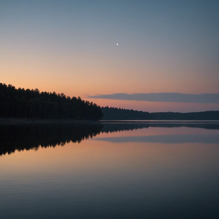 As twilight descends over a tranquil lakeside, a melodic saxophone captures the calm and mystical atmosphere, blending soothing tones with the gentle laps of water against the shore. Quiet reflections and whispers of the night begin to surface, drawing you into a serene contemplation of nature's beauty and the passing of time