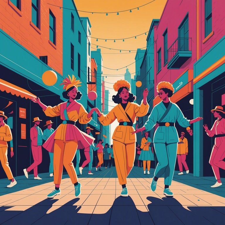 This track embodies the energetic pulse of a street festival, blending traditional reggaeton rhythms with vibrant, festive elements to create a danceable, joyous melody. A steel drum adds a caribbean flavor, complementing the powerful bass and electronic beats.