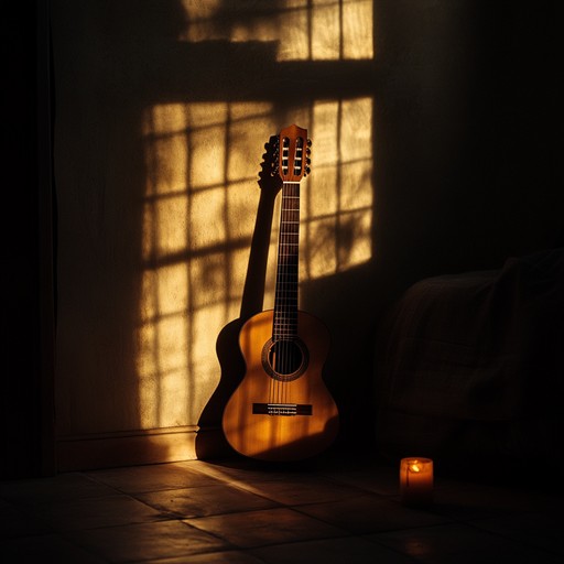 This instrumental piece blends the smooth rhythms of bossa nova with ominous undertones, creating a haunting yet seductive atmosphere. The gentle strumming of the acoustic guitar interweaves with eerie melodic lines, invoking a sense of mystery and allure against a backdrop of shadowy textures.