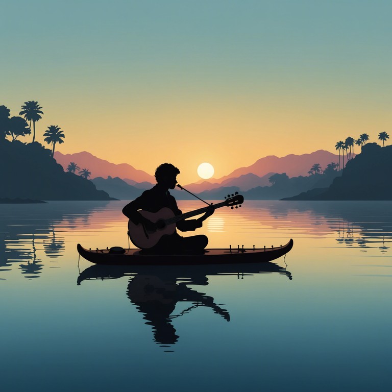 Echoes by the river creates a sublime auditory journey along the serene flow of the ganges. With each note of the sitar, the composition delicately intertwines the spiritual and the earthly, inviting deep contemplation and inner peace. The music serves as a gentle awakening, much like the first light over the river's horizon.