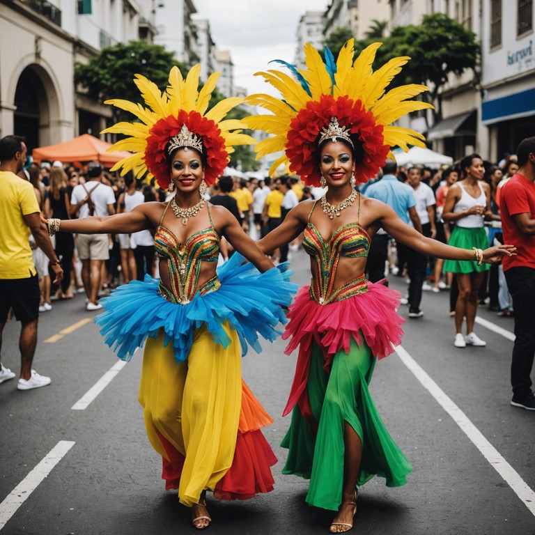 Imagine a vibrant sunrise over rio, where energetic beats and the spirit of a street festival bring the city to life. The music captures the essence of joy and community found in latin celebrations, with a rhythmic pulse that complements the rising sun. This track uses traditional latin jazz elements to create a sound that is both uplifting and infectious.