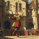 an energetic tune portraying a jester's merry antics on stage.