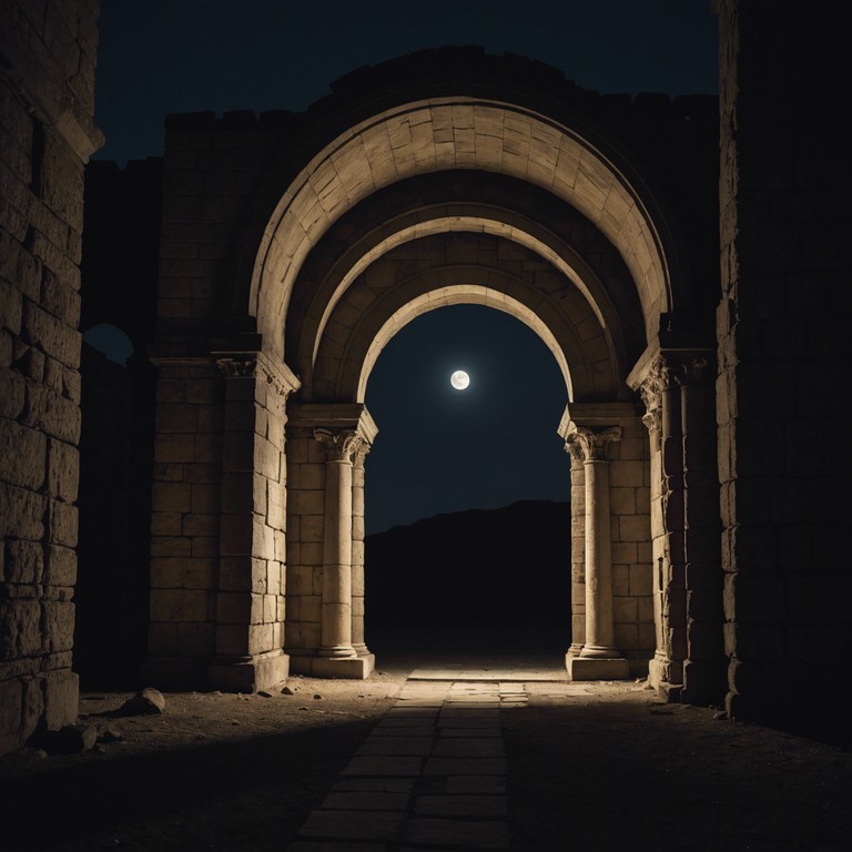 As if the very walls of the ancient crypt were tuned to the frequency of otherworldly echoes, the haunting melodies played by a solitary pipe organ embrace the chilling silence of the night, enveloping the listener in a ghostly serenade.