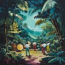 epic cumbia with grand orchestral fusion, vibrant tropical rhythms