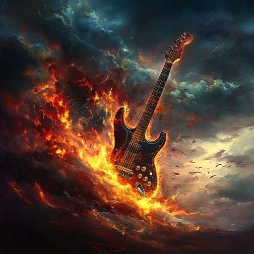 This piece features intense, roaring electric guitar riffs intertwining with emotional harmonic expressions, delivering a profound and engaging experience.