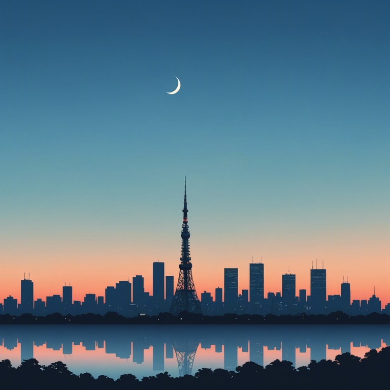 Imagine a tranquil tokyo evening as soft melodies from a koto blend with the distant city sounds, crafting an atmosphere of peaceful contemplation. As the city lights begin to twinkle, the music gently guides the listener through a soothing journey, reminiscent of a peaceful walk along the sumida river at dusk.