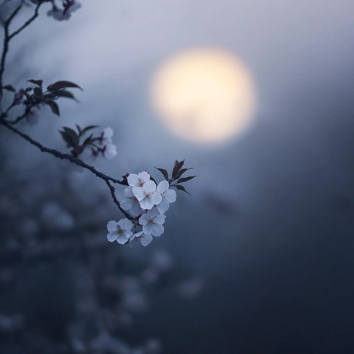 A delicate yet eerie j pop instrumental, blending ethereal melodies with haunting undertones. Utilizing traditional japanese instruments alongside modern synths, it creates a melancholic landscape that draws the listener into a ghostly realm. The gentle flow of the music is punctuated by moments of unsettling beauty, evoking the image of cherry blossoms under a moonlit sky, whispered about but never seen.