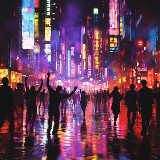 A high energy instrumental house track that combines vibrant synth melodies with pulsating basslines and rhythmic percussion to create an uplifting atmosphere, perfect for dancing under the city's neon glow.