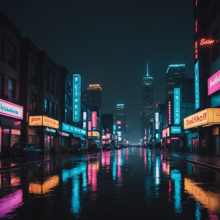 In a captivating blend of nostalgia and futuristic sounds, shadows of neon rain channels a deep melancholy through layers of emotive synthesizer melodies and textured electronic beats, evoking a sense of solitude amidst an impersonal, sprawling urban nightscape.