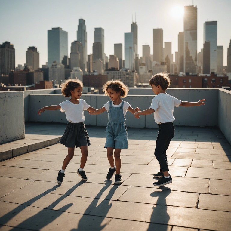 An immersive musical journey that takes young listeners on a day filled with urban adventures. From sunrise to sunset, the track uses sounds typical of a city alongside the joyful tones of a xylophone to depict the energy and curiosity of childhood explorations in urban settings.