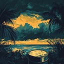 an edgy instrumental merging tropical beats with sharp tones.