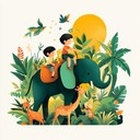 cheerful tunes guide kids through an imaginative jungle expedition