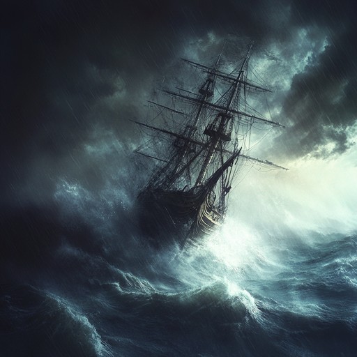 An evocative instrumental composition with orchestral strings, brass, and subtle percussion, reflecting the historic melancholy of the russian navy, drawing images of vast, stormy seascapes