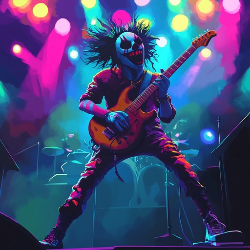 An energetic instrumental track that fuses heavy metal guitar riffs with playful melodies and hip rhythms, creating a fun and lively atmosphere.