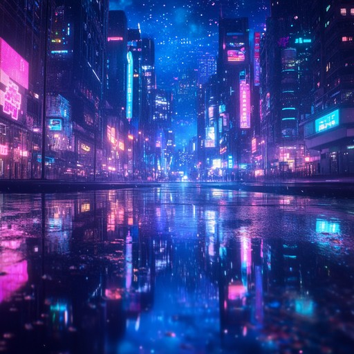 Engage in a mesmerizing journey through an urban skyline at night, where shimmering synths capture the quiet melancholy and luminous beauty of solitude. The piece oscillates between reflective and uplifting tones, inviting listeners to lose themselves in the ethereal glow of neon lights and city reflections