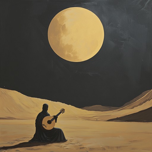 An instrumental piece blending middle eastern melodies with ambient tones, evoking the serene beauty of a moonlit desert night.