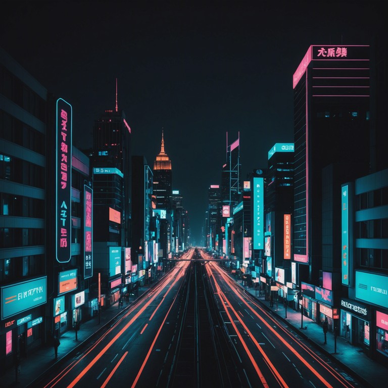 Imagine a track where glowing synths harmonize with smooth, rhythmic sections, evoking the sparkling life of a city bathed in neon lights. It captures the essence of urban nightlife through a fusion of soulful melodies and modern beats, perfect for a reflective evening drive.