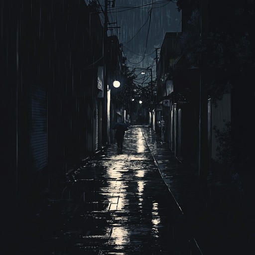 A mournful melody evoking loneliness of urban existence, echoing through rain drenched alleyways, capturing the heartache of city life's isolation and longing.