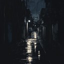 gloomy city streets with a sorrowful ambience enhanced