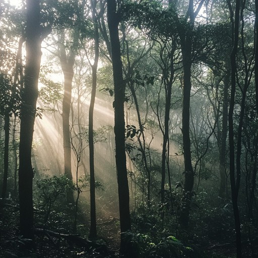 Drawing deeper into the enchanting embrace of the forest, 'echoes through trees' emphasizes the harmonious play between wind and leaf, a serene journey into woodland whispers.