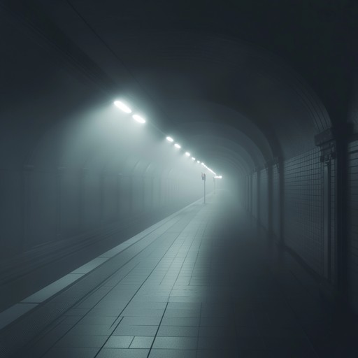 Create an instrumental track with eerie synths, heavy basslines, and haunting atmospheres that capture the shadowy essence of late night london underground scenes.