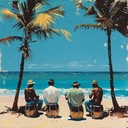 vibrant calypso beat with rhythmic steel drums, lively energy