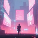 a powerful cyberpunk instrumental with intense beats and synths