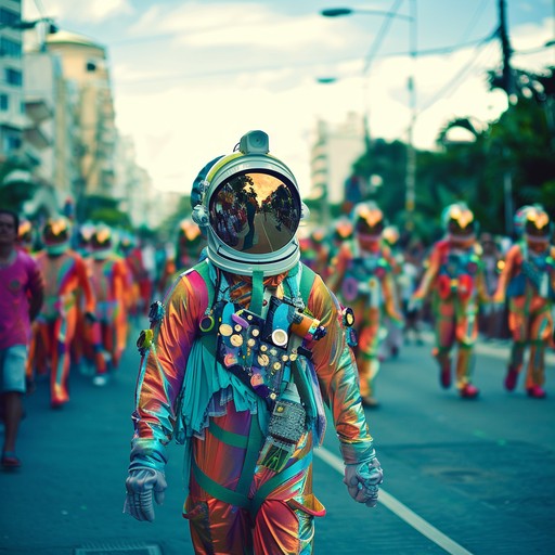 A high energy fusion track that marries the infectious rhythms of traditional brazilian samba with futuristic and spacey synthesizer sounds. The percussion driven beat pulsates with life, creating an exhilarating musical journey that transports listeners from lively rio de janeiro streets to the far reaches of the galaxy. The synth layers add an otherworldly dimension, making for an unforgettable soundscape.