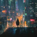 an evocative synthwave track capturing moonlit urban romance.