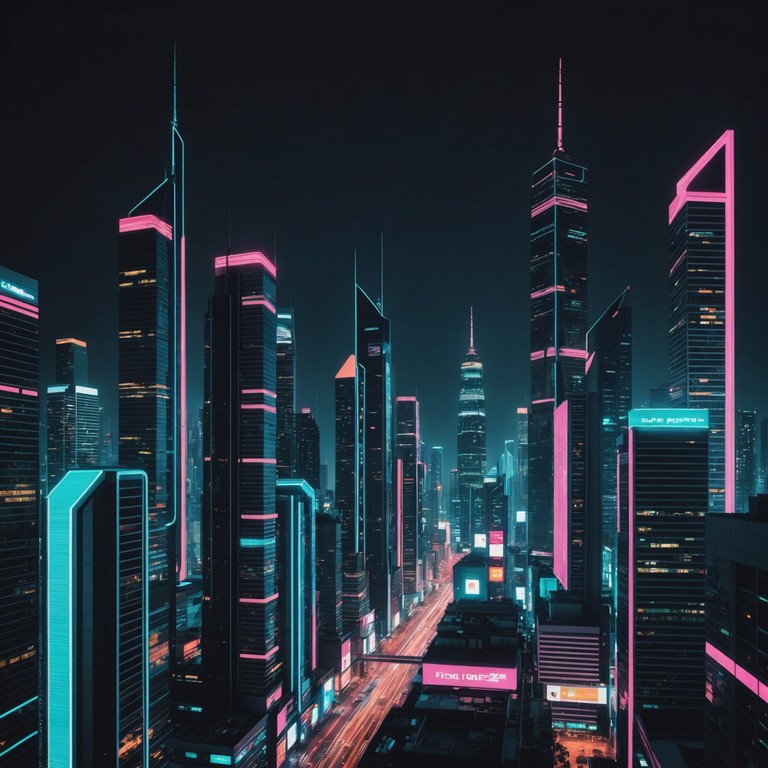 Imagine wandering through a neon lit city in 2045, where the urban landscape pulses with the advanced rhythms of future technology. The energetic beats mirror the endless possibilities of nighttime in the metropolis, combining traditional hip hop grooves with futuristic soundscapes.