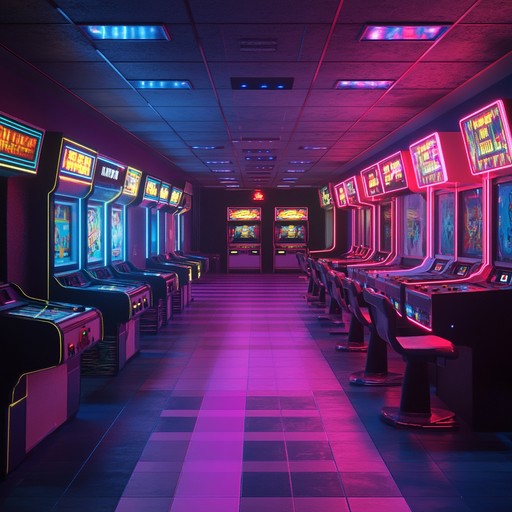 This track blends energetic synth melodies with nostalgic beats, evoking the playful atmosphere of 80s arcades. The neon lit vibes create a joyful and uplifting retro experience.