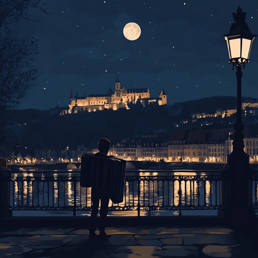 An enchanting instrumental that fuses mellow schlager tunes with the gentle flow of the neckar river, evoking the romantic atmosphere of heidelberg during a serene evening