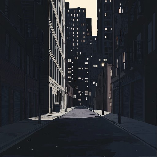 An instrumental hiphop track that combines ominous beats with haunting melodies, creating a dark urban atmosphere that evokes the feeling of walking through silent streets at night.