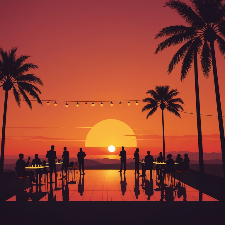 A melodic journey featuring upbeat rhythms inspired by the warm, golden hues of a perfect sunset, blending classic disco with modern funk elements for a nostalgic yet fresh sound. The track centers around vibrant electric guitar riffs and a smooth bassline that command a feel good vibe, perfect for an evening dance or a reflective drive.