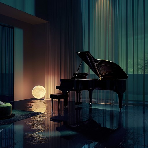 A serene piano piece that weaves through gentle, nostalgic themes, capturing the essence of a reflective, moonlit evening in an intimate lounge. The music is soft yet profound, evoking emotions of longing and warmth, creating a tranquil yet deeply emotive atmosphere perfect for a quiet, contemplative night.