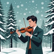 gentle violin strokes paint a tranquil winter scene