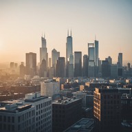 ethereal beats under cityscape shadows