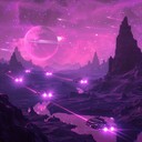 futuristic journey through an interstellar neon galaxy