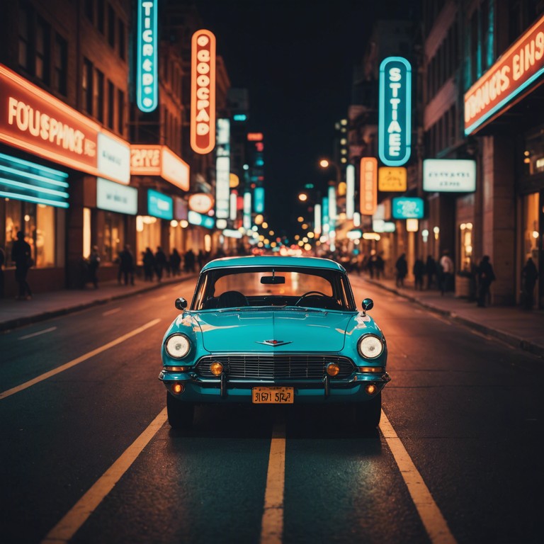 A high energy, atmospheric track that melds pulsating rhythms with dreamy synth layers, depicting a surreal, retro tinged soundscape that recalls the dynamic scenes of 80s night rides. The song embraces the spirit of freedom inherent in long drives under city lights, capturing the essence of nostalgia while pushing towards a futuristic horizon.