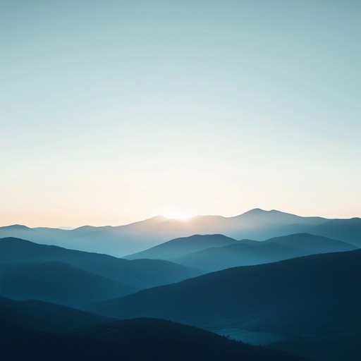 An instrumental piece featuring gentle orchestral arrangements that capture the tranquility of the first light of day as it spreads over a peaceful mountain landscape, bringing a sense of calm and renewal.