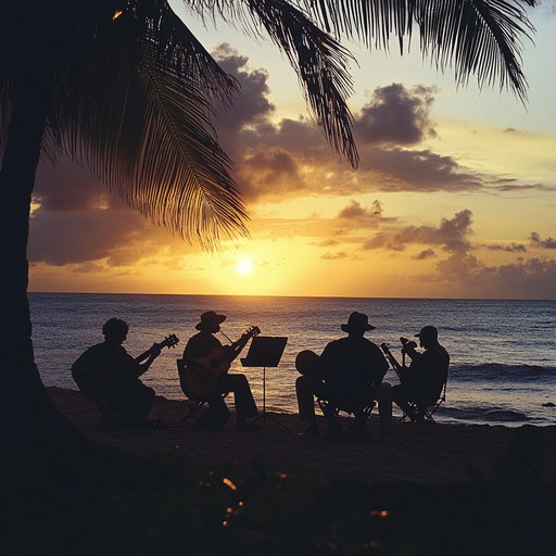 An instrumental salsa composition with sophisticated and romantic vibes, recreating the serene beauty of a sunset. Led by the piano, the gentle and rhythmic beats create a tranquil and romantic atmosphere, perfect for a poetic evening