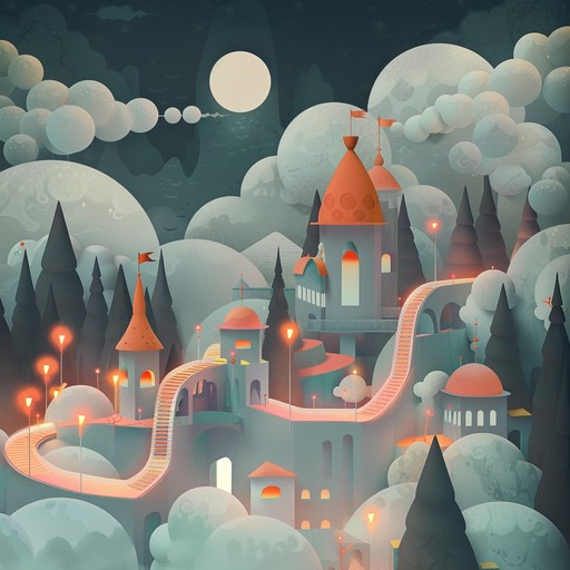 A playful yet haunting piece, this song captures the whimsical anxiety felt in a fantastical toyland. The instrumentation features marimbas and toy pianos that create an eerie yet childlike atmosphere. The composition slowly builds tension while maintaining a playful melody, evoking both curiosity and unease. An excellent track for evoking complex emotions in young listeners.