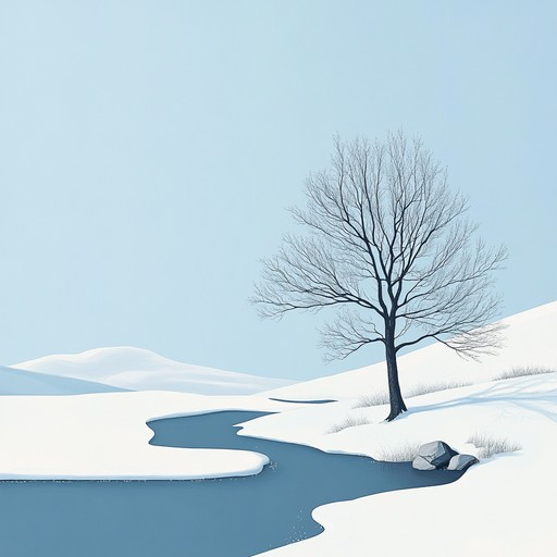 Expresses the profound quietness and isolation of icy landscapes under the stress of climate change, focusing on the dramatic and emotive power of minimalism and ambiance to convey a sense of loss and urgent warning.