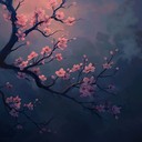 nostalgic anime love scene amid cherry blossoms at twilight