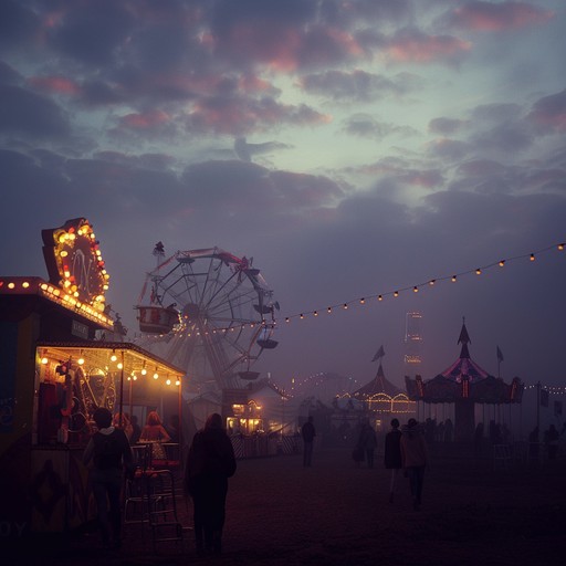Effervescent and dynamic, this track blends dark cabaret with whimsical, enchanting themes. Accentuating the accordion, it evokes the image of a magical carnival descending into twilight, filled with both eeriness and playful energy.