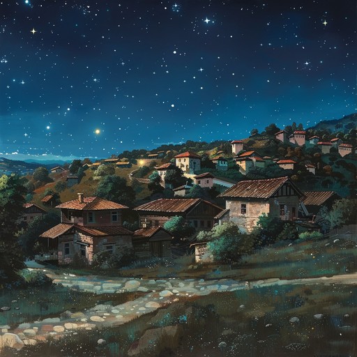 Craft an instrumental piece with a blend of traditional chalga and modern chillout elements, capturing the essence of a calm, moonlit night. The fusion of light electronic beats and folk instruments will create a reflective and serene ambiance.