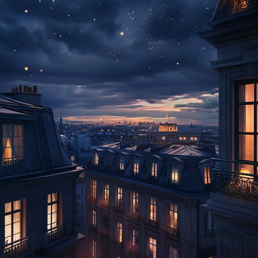 This track would be perfect for a late night study session or a quiet night in, featuring soft lofi aesthetics blended with the emotional depth of classical piano. It evokes feelings of warmth and intimacy as if one is admiring the starry parisian night from a cozy corner café.